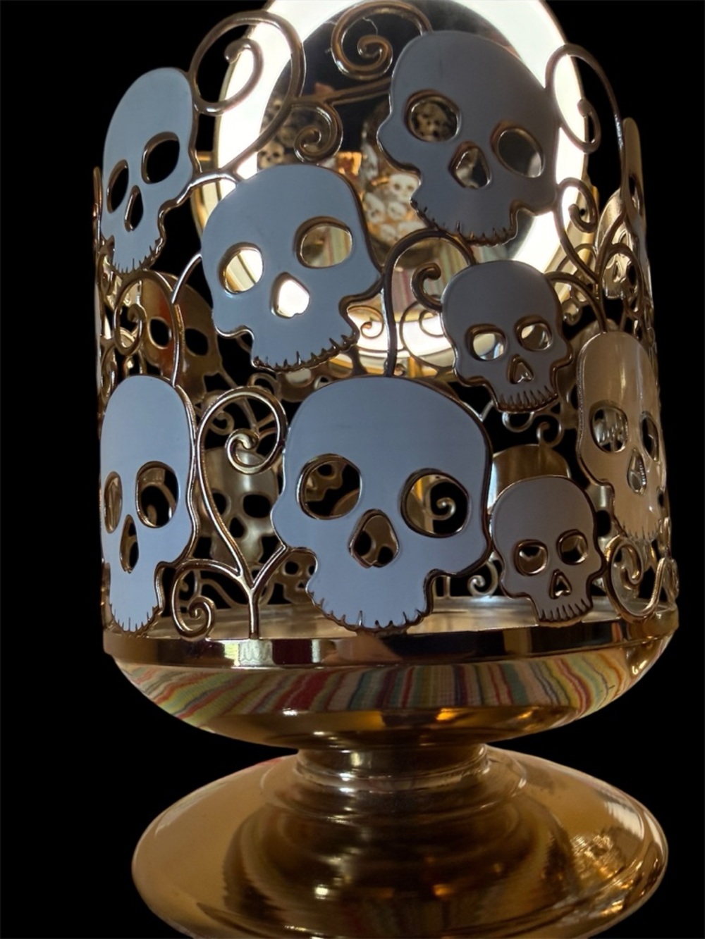 Bath and Body Works Skull Motif Metal Candle Holders Set - Picture 4 of 4